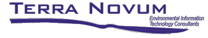 Terra Novum Logo - Environmental Information Technology Consultants (text with swish decoration)